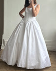 Vintage 90s Satin Princess Cut Wedding Dress