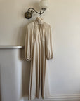 Vintage 70s Jersey High Neck Maxi Dress Creme