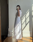 Vintage 70s Polka Chiffon Frill Wedding Dress