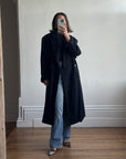 Vintage Australian Made Wool and Cashmere Oversized Coat Noir