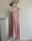 Vintage 90s Bias Beaded Sheer Asymmetrical Slip Dress Baby Pink