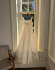Vintage 90s Satin Rope Embroidered Slip Wedding Dress