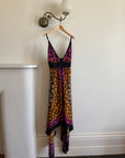 Vintage Y2K Lisa Ho Silk Scarf Dress Sunset