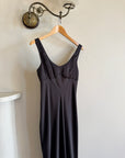 Vintage 90s Bias Cut Prom Dress Noir