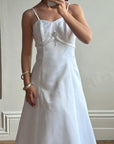 Vintage 90s A-Line Satin Wedding Dress with Rhinestone Pendant