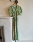 Vintage 70s Petite Floral Collared Maxi Dress