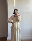 Vintage 70s Tiered Lace Tunic Wedding Dress Creme