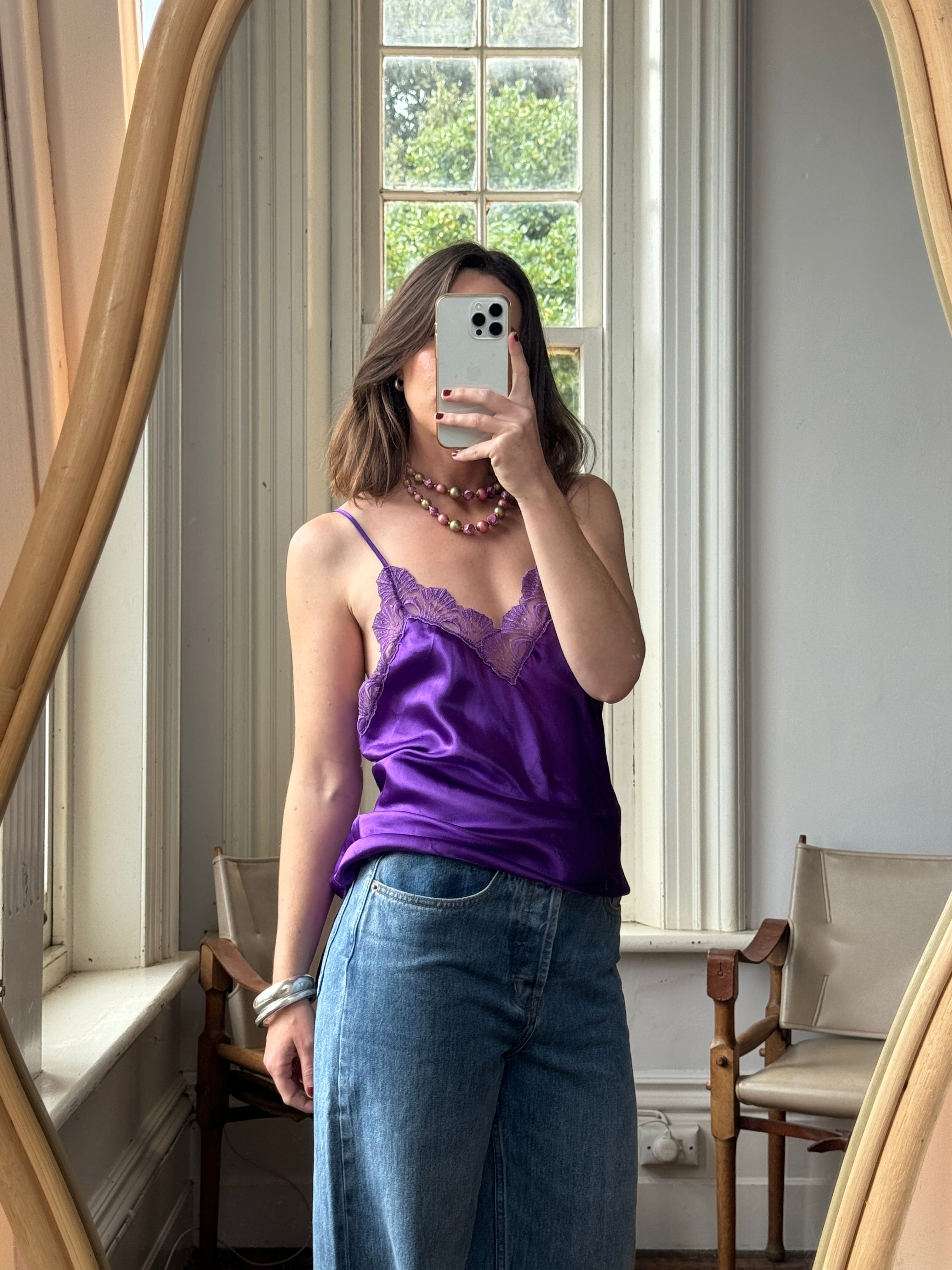 Vintage 90s Victorias Secret Amethyst Satin Slip