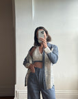 Vintage 70s 3 piece Chambray and Lace Western Set