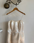 Vintage 90s Ivory Satin Column Midi with Rosette