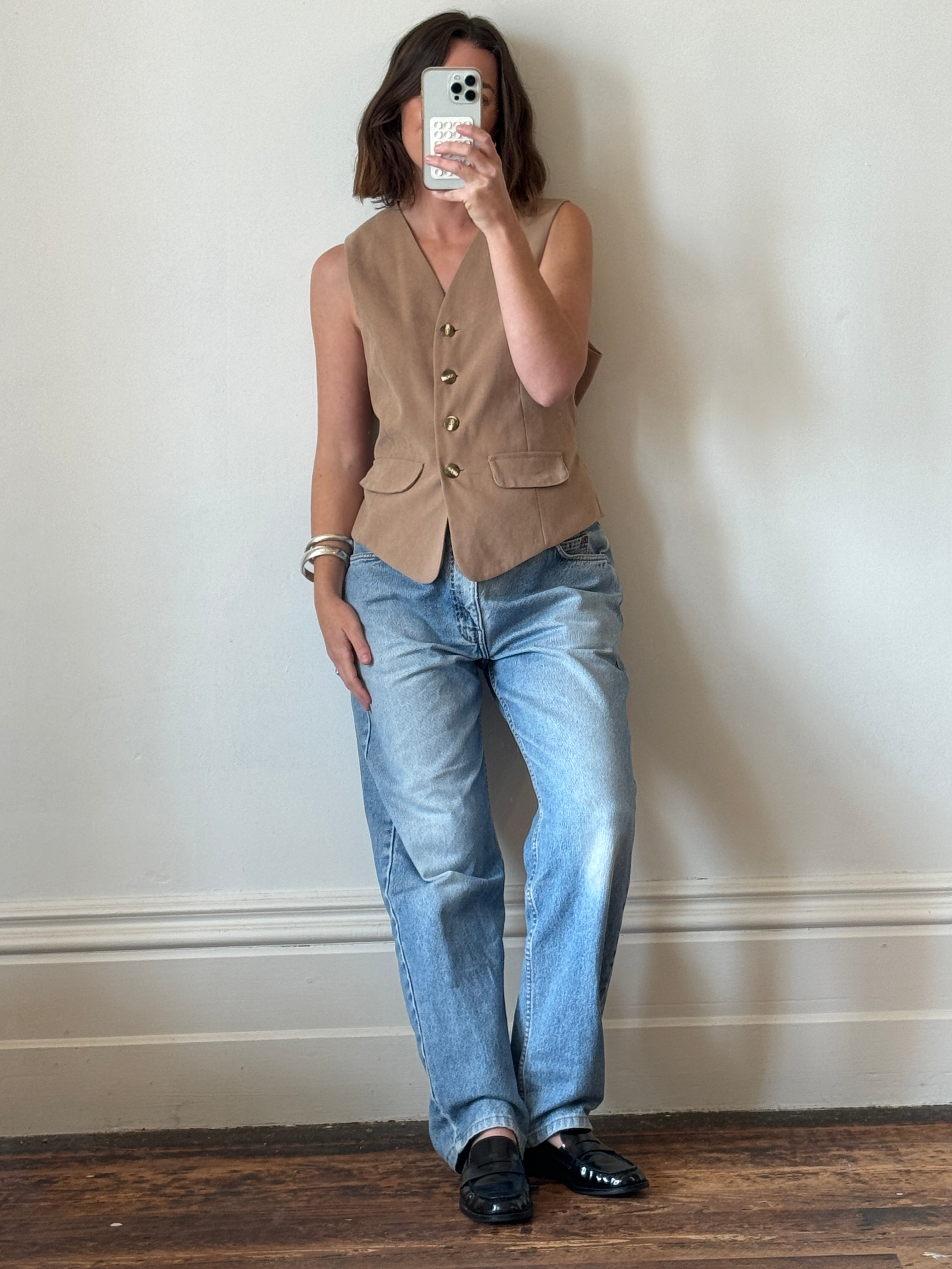 Vintage 90s Camel Tailored Vest