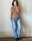 Vintage 90s Camel Tailored Vest