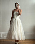 Vintage 50s Gold Brocade and Tulle Wedding Gown