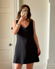 Vintage 90s Tailored A-Line Mini Dress Noir