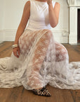 Vintage Lace Bridal Skirt with Train
