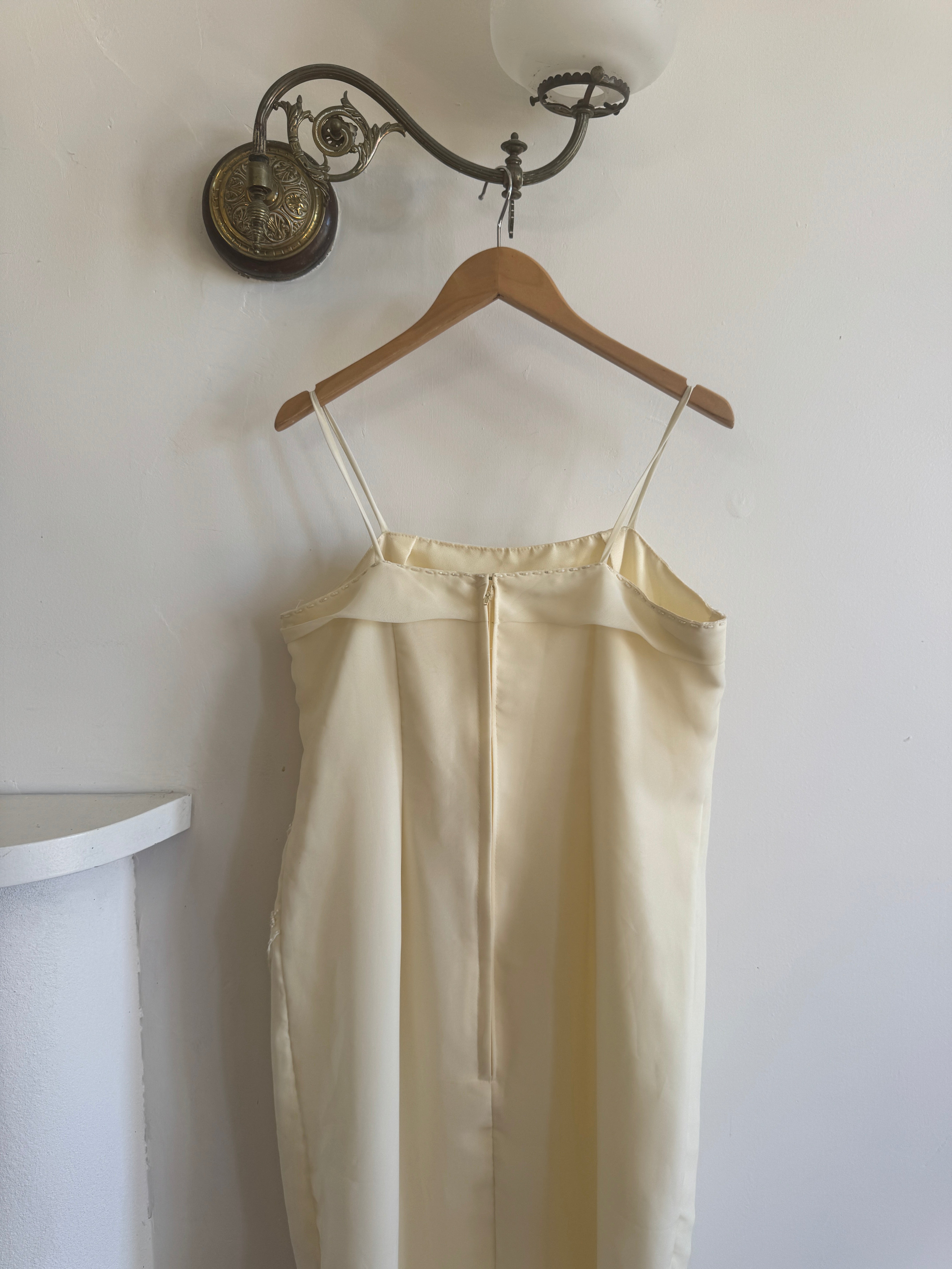 Vintage 90s Embroidered Column Wedding Dress