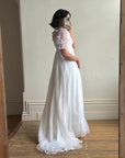 Vintage 60s Empire Organza Floral Wedding Dress