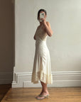 Vintage 40s Bias Cut Satin Bridal Slip Ivory