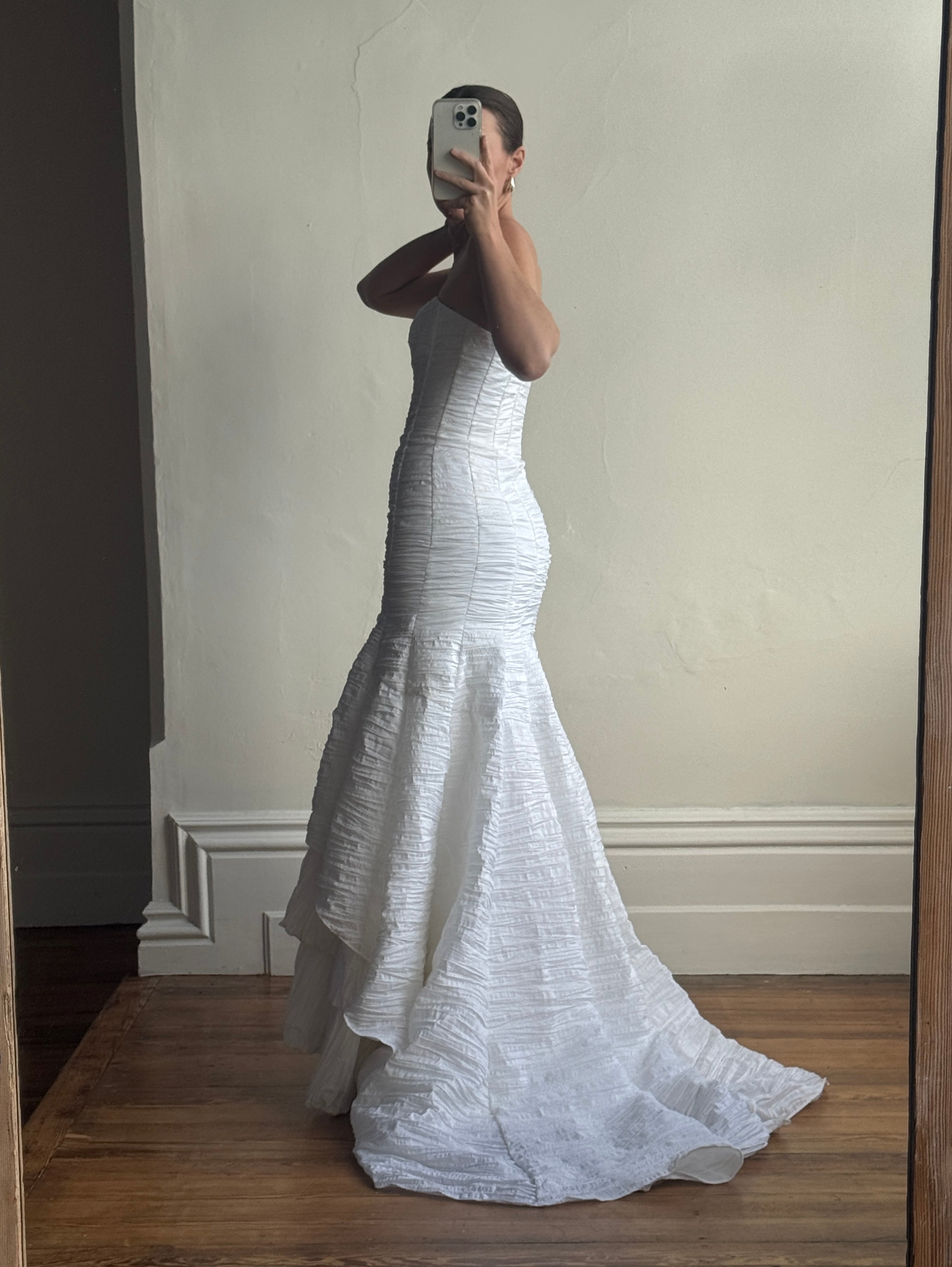 Vintage 90s Crinkle Mermaid Wedding Dress