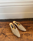 Vintage 90s Crochet Slingback Mules Creme