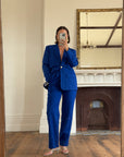 Vintage 90s Estate Cobalt Tailored Suit With Original Tags