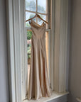 Vintage 90s Pure Silk Bias Cut Split Gown Champagne