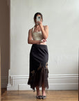 Vintage 90s Glitter Fairy Skirt Chocolate Noir