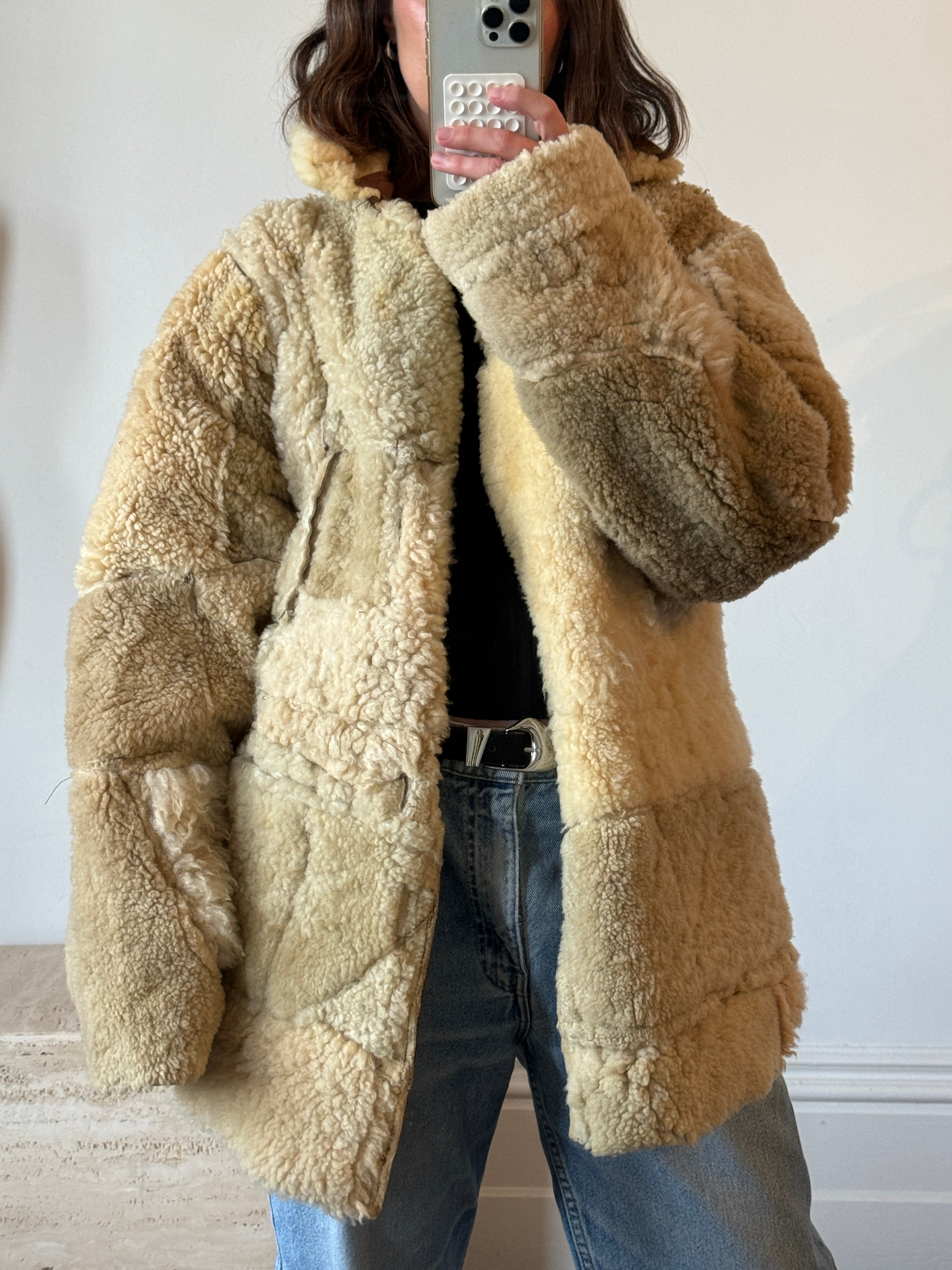 Vintage Rare Shearling Patchwork Jacket