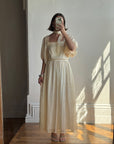 Vintage 70s Prairie Lace Wedding Dress Creme