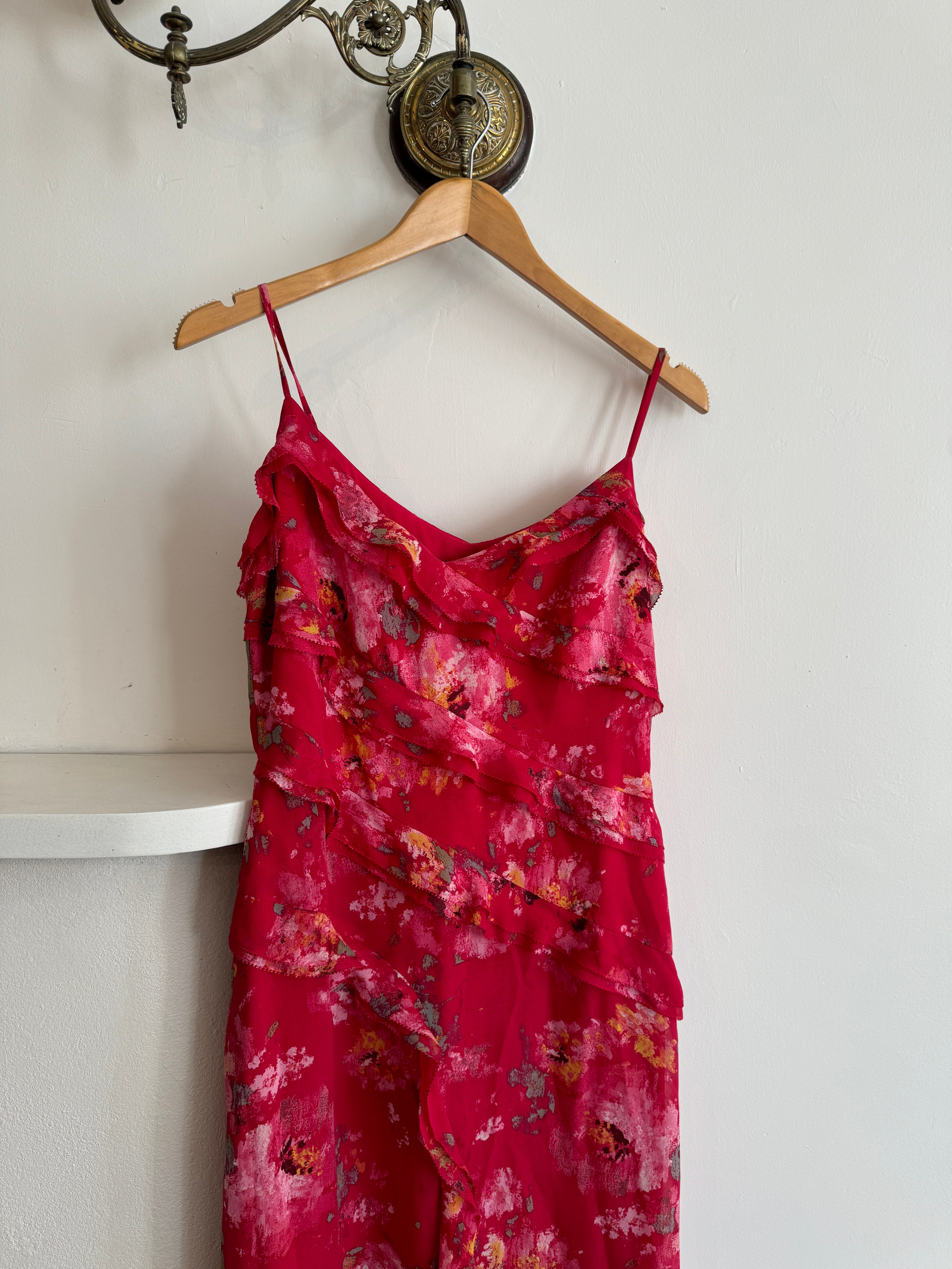 Vintage Y2K Escada Pure Silk Floral Midi Dress