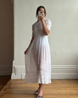 Antique Edwardian Lace Tea Soiree Dress Short Sleeve