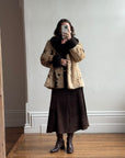 Vintage 60s Faux Fur Spotted Caramel Choc Australian Made Coat