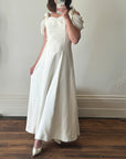 Vintage 90s Crepe Rosette Wedding Dress