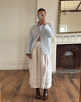 Vintage Edwardian Cotton Basque Waist Skirt