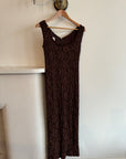 Vintage 90s Lisa Ho Brown Lace Midi