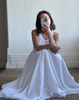 Vintage Halter A-Line Daisy Wedding Dress