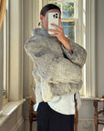 Vintage Grey Marle Fur Cropped Coat