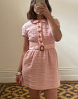 Vintage 60s Pure Wool Micro Mini Dress Baby Pink