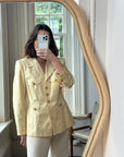 Vintage 90s Escada Butter Yellow Blazer with Gold Buttons