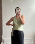 Vintage 90s Pure Silk Sleeveless Wrap Top Apple