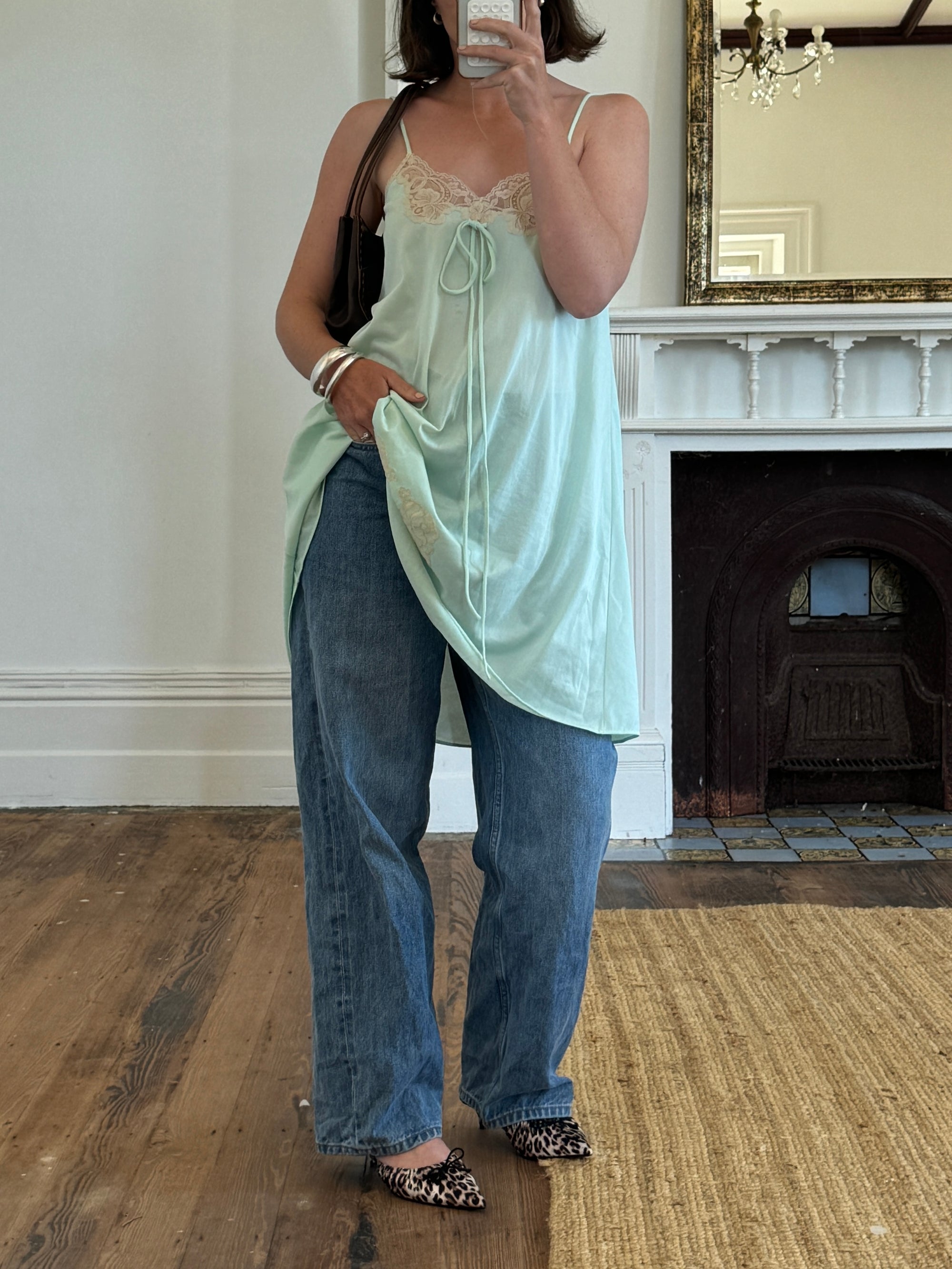 Vintage 50s Mint Negligee A-Line Mini Slip