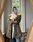 Vintage Rare 70s Mink Fur Checkerboard Coat