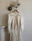 Vintage 40s Jacquard Long Sleeve Wedding Dress