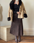 Vintage 60s Faux Fur Spotted Caramel Choc Australian Made Coat