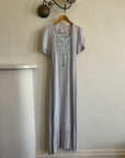 Vintage 70s Milkmaid Crepe Sundress Ice Blue