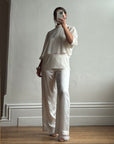 Vintage Y2K Sheer Chiffon Sheer Tiered Blouse