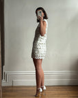 Vintage Y2K Lace Sequin Flower Mini Dress