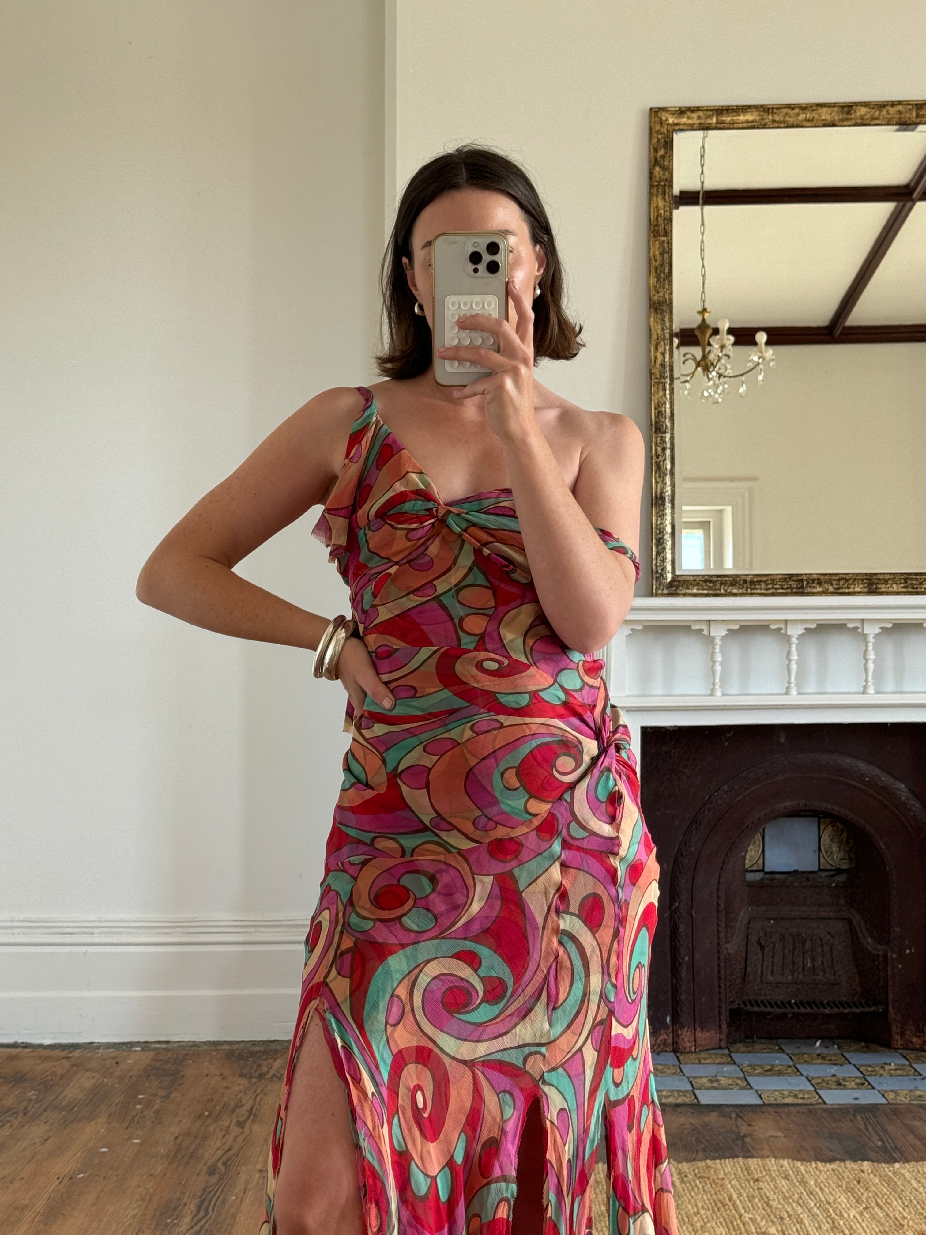 Vintage 2004 Pure Silk Lisa Ho Rainbow Fairy Dress