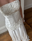 Vintage 90s Embroidered Strapless Fairy Wedding Gown