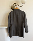 Vintage 90s Australian Made Mandarin Collar Wool Blazer Charcoal